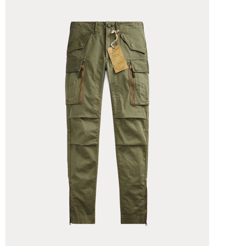RRL Double RL Stretch Skinny Cargo Pant Olive 31 Womens NWT